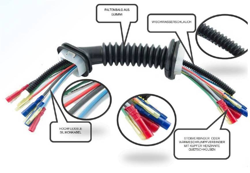 Beispiel: Montage VW Golf 4 Variant - SenCom T.Q. - Kabelbaum Rep.-Satz  Heckklappe 